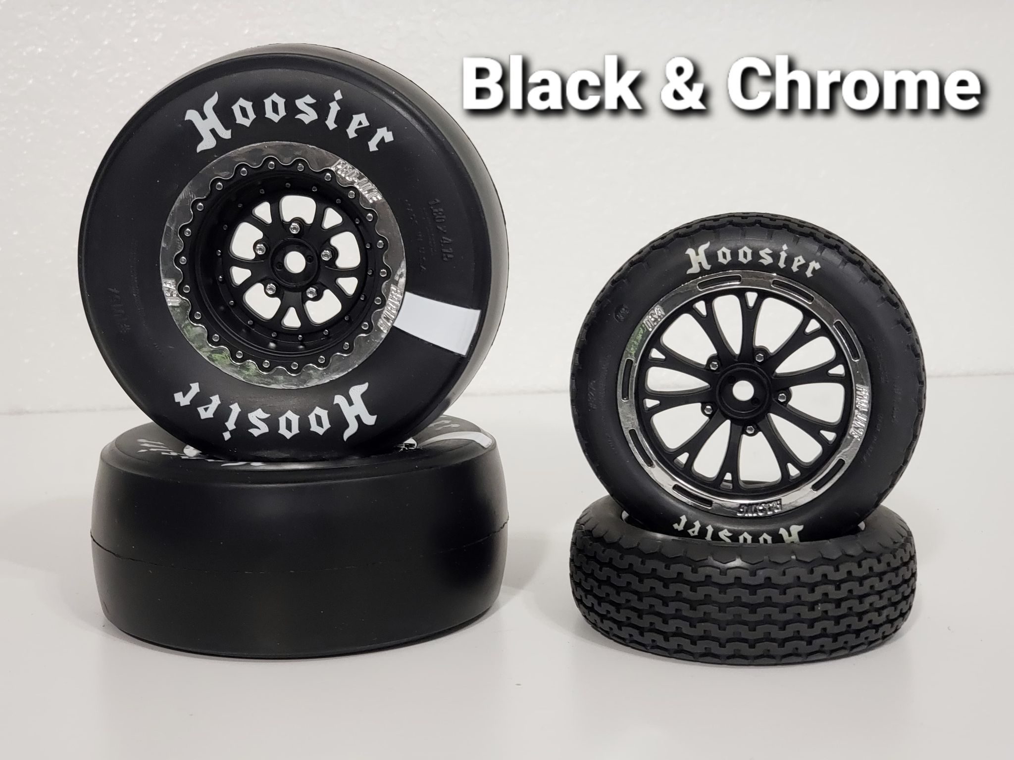 1:25 model parts SUPER WIDE  G/YEAR RACING TIRES WITH WIDE  CHROME WHEELS  4 