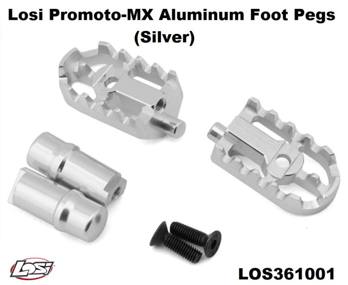 Losi Promoto-MX Aluminum Foot Pegs (Silver)