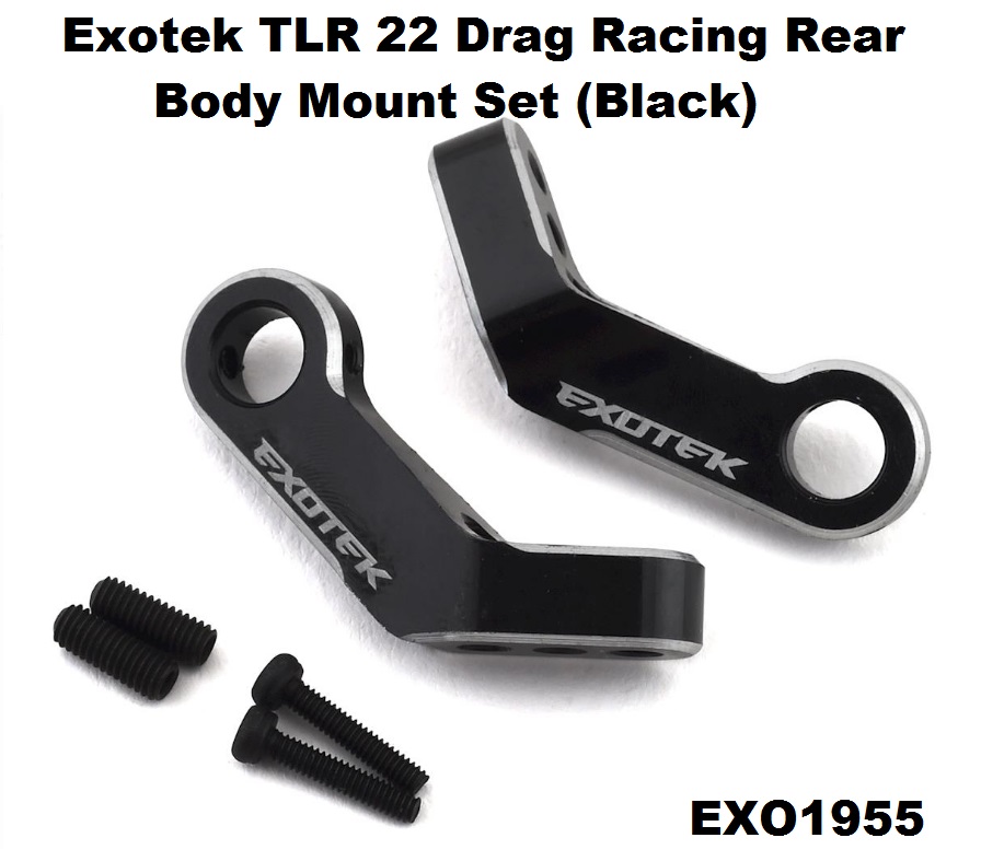 TLR 22 Drag Racing Rear Body Mount Set (Black) - Exotek