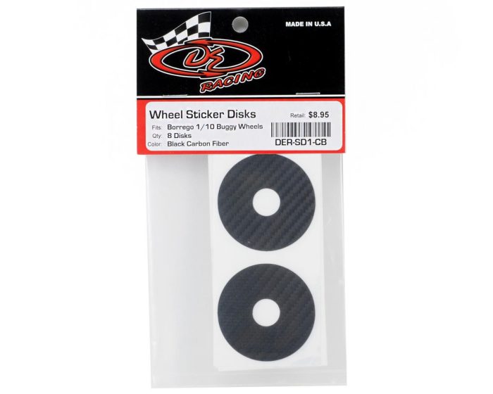 DE Racing 1/10 Buggy Wheel Sticker Disk (Black Carbon Fiber) (8) - Image 2