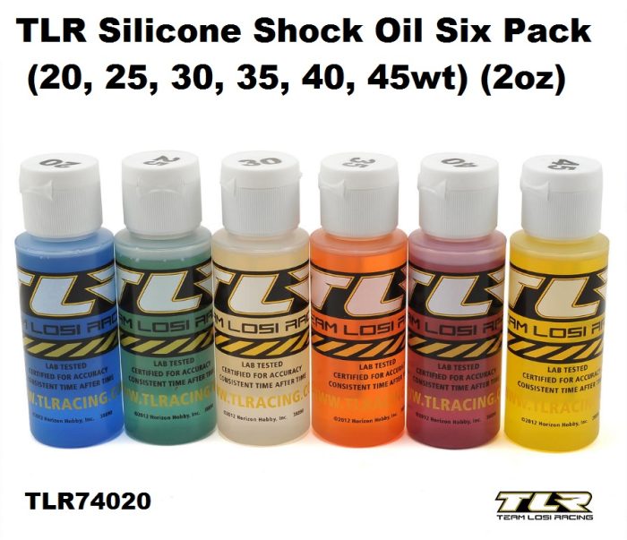 TLR Silicone Shock Oil Six Pack (20, 25, 30, 35, 40, 45wt) (2oz)