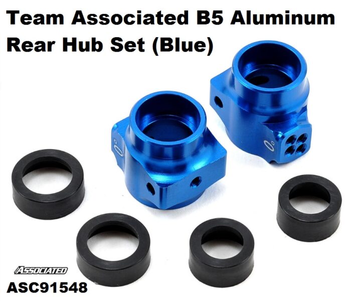 Team Associated B5 / DR10 / DR10M Aluminum Rear Hub Set (Blue)