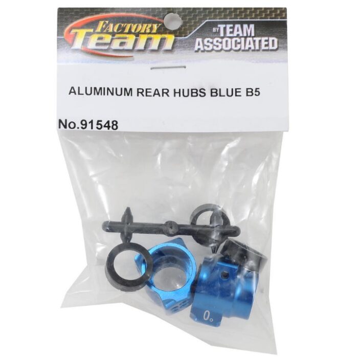 Team Associated B5 / DR10 / DR10M Aluminum Rear Hub Set (Blue) - Image 2