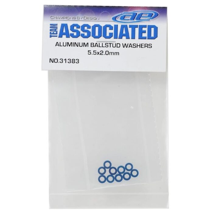 Team Associated 5.5x2.0mm Aluminum Ball Stud Washer (Blue) (10)