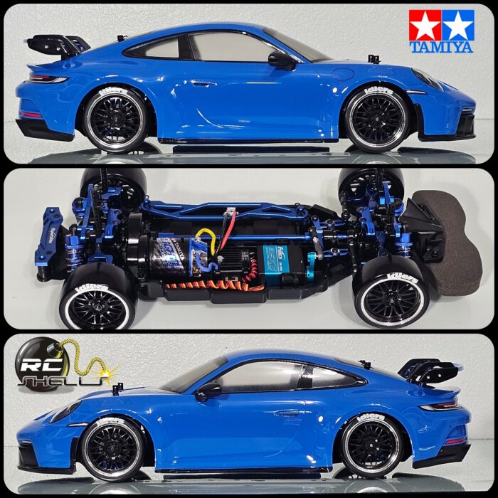 Tamiya TT-02 Blue Anodized Aluminum Edition Porsche 911 GT3 - Image 2