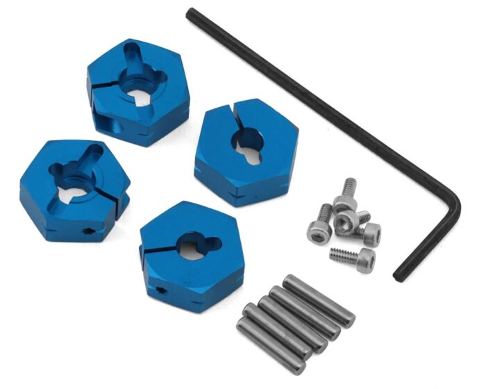 Tamiya 5mm Aluminum Clamping Wheel Hex (Blue) (4) - Image 2