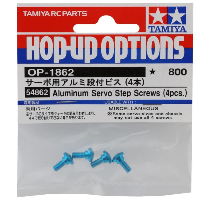 Tamiya Aluminum Servo Step Screws (Blue) (4)