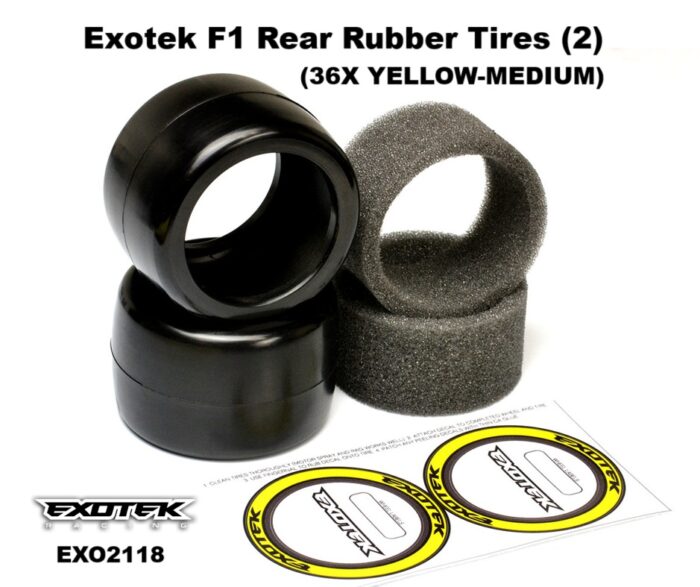 Exotek F1 Rear Rubber Tires (2) (Medium)