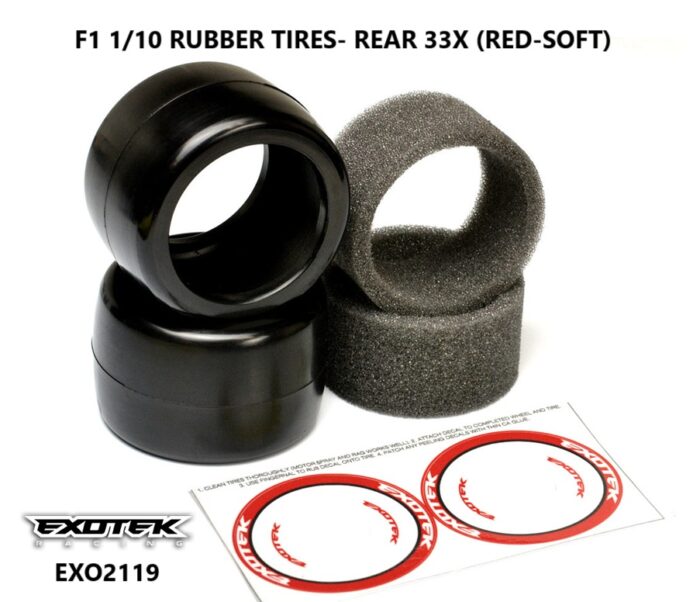 Exotek F1 Rear Rubber Tires (2) (Soft)