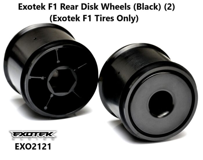 Exotek F1 Rear Disk Wheels (Black) (2) (Exotek F1 Tires Only)