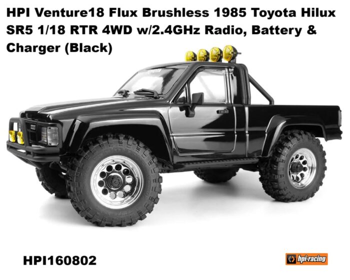 HPI Venture18 Flux Brushless 1985 Toyota Hilux SR5 (Black)