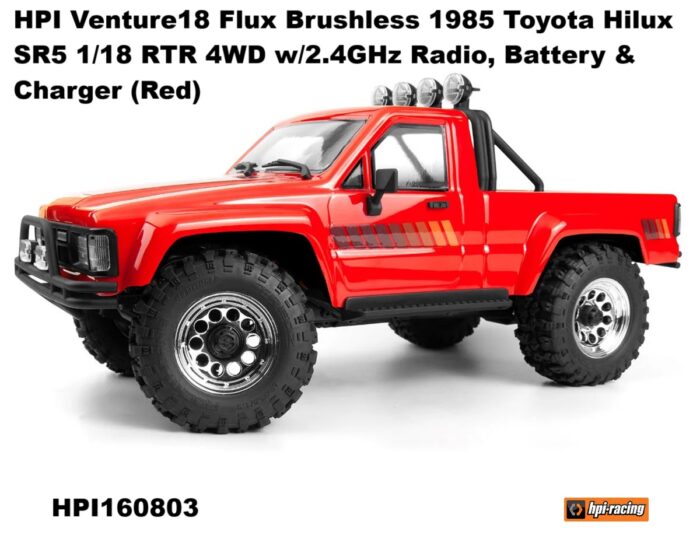 HPI Venture18 Flux Brushless 1985 Toyota Hilux SR5 (Red)