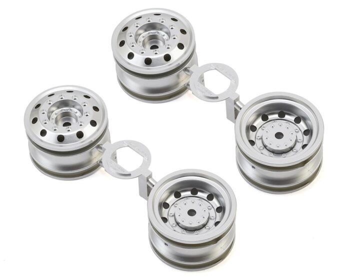 Tamiya TT-01 Type-E Racing Truck Wheels (Matte Chrome) (4) w/12mm Hex - Image 2