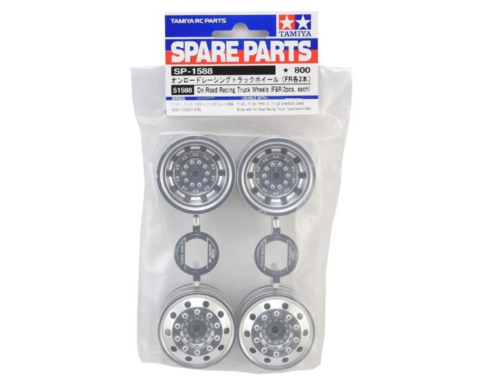 Tamiya TT-01 Type-E Racing Truck Wheels (Matte Chrome) (4) w/12mm Hex - Image 3
